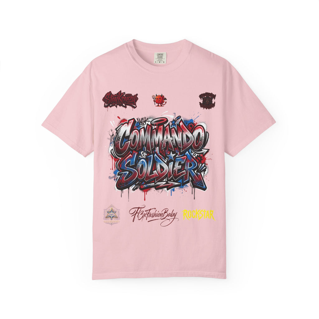 Commando Soldier Graphic T-Shirt — Streetwear Graffiti Design