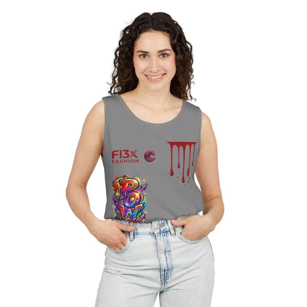 Graphic Tank Top — Colorful Street Art & Drip Logo Design