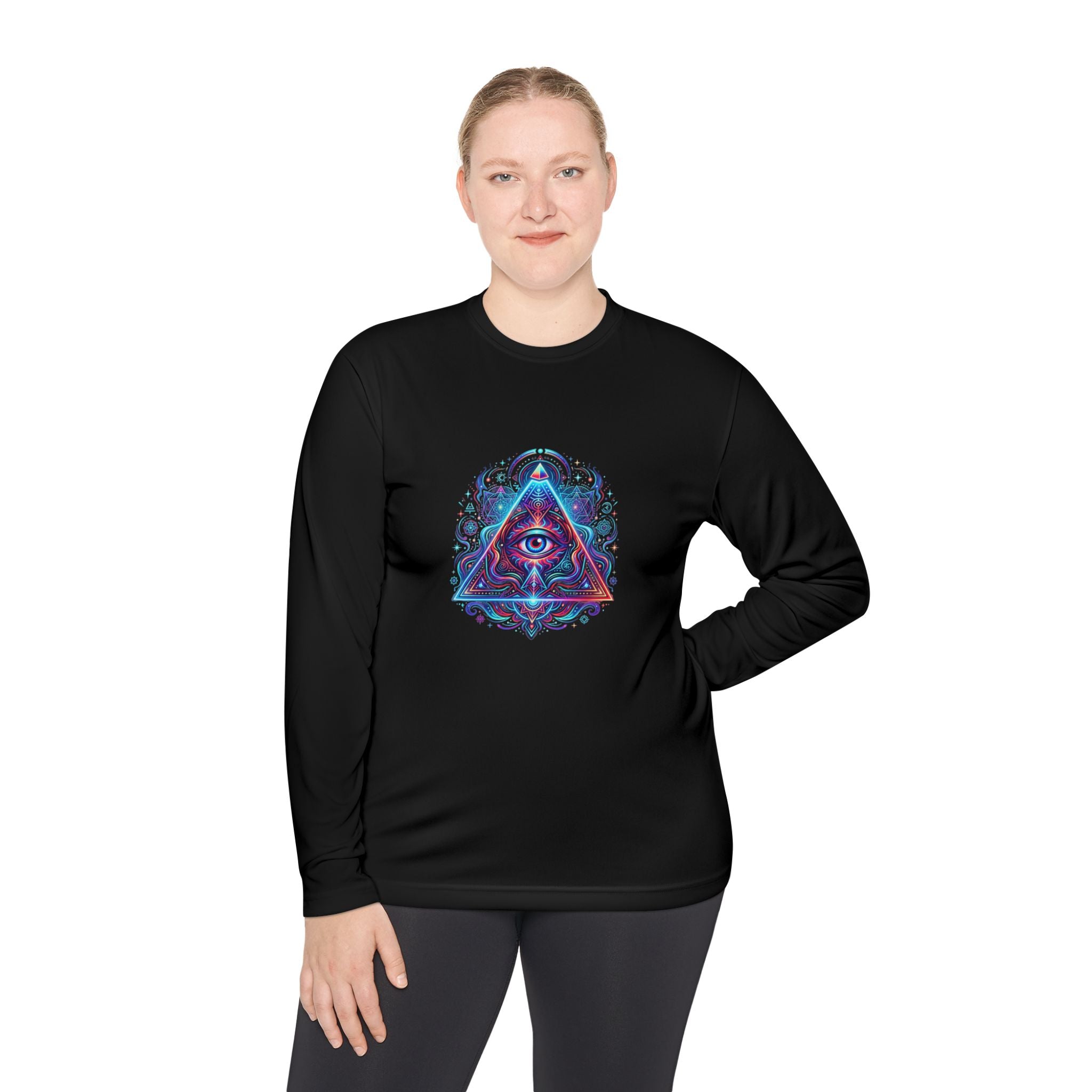 All-Seeing Eye Triangle Long Sleeve Tee — Psychedelic Mystic Graphic Shirt