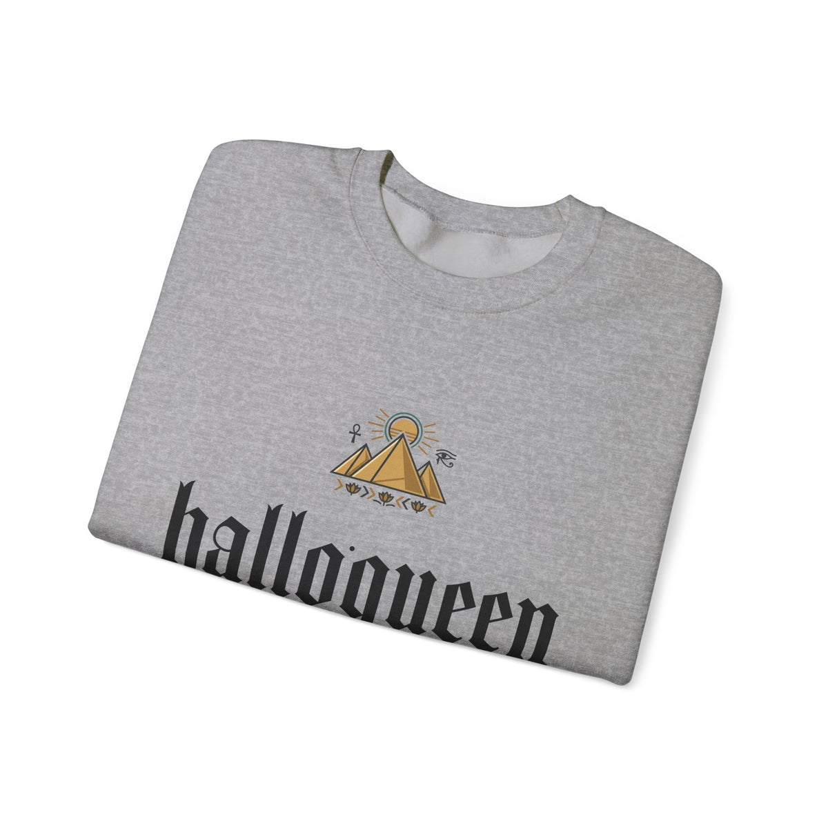 Halloqueen Crewneck Sweatshirt — Gothic Script Halloween Pullover