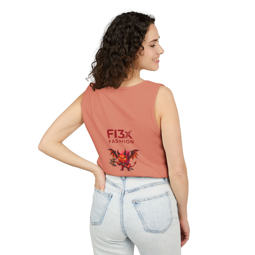 FL3X Fashion Graphic Tank Top — Neon Smiley & Devil Logo Streetwear