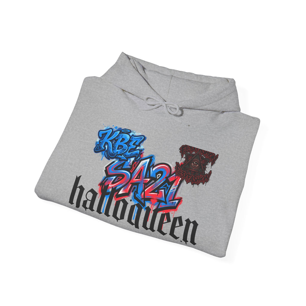 Halloween Graffiti Hoodie — "halloween" Gothic Script with Colorful Street Art