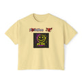 Women's Boxy Tee - Neon Smiley "FL3X" Graphic Streetwear