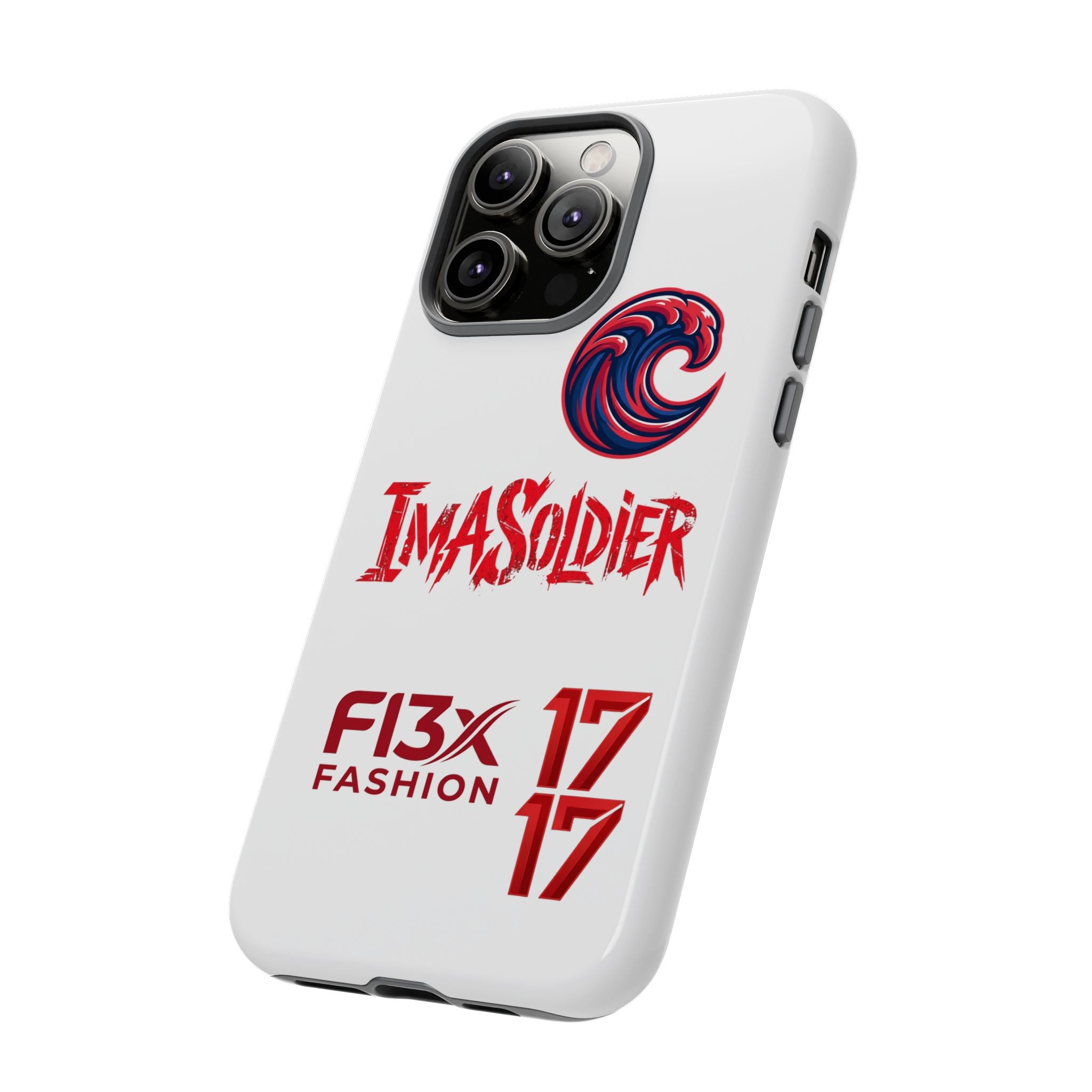 Phone Case — 'ImaSoldier' Red Wave Protective Hard Case