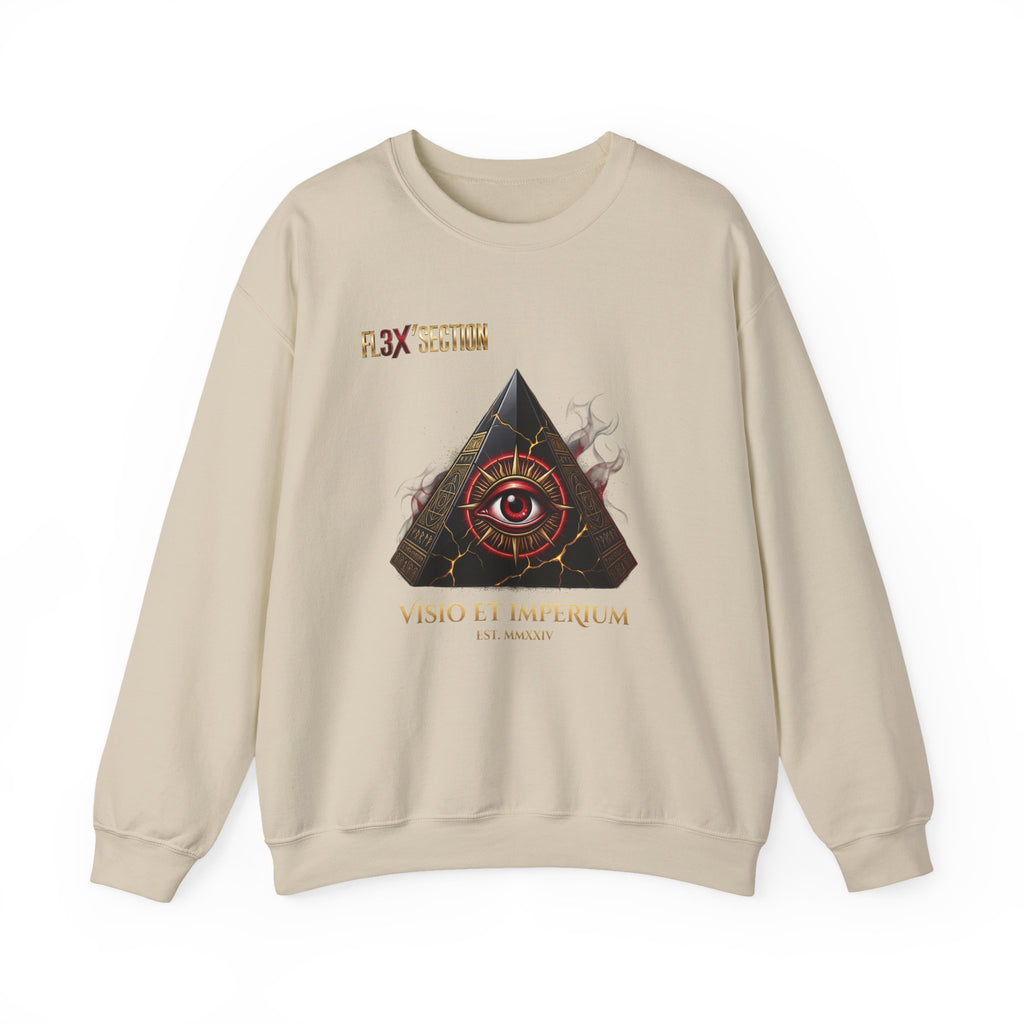 All-Seeing Eye Pyramid Sweatshirt — "Visio Et Imperium" Graphic Crewneck