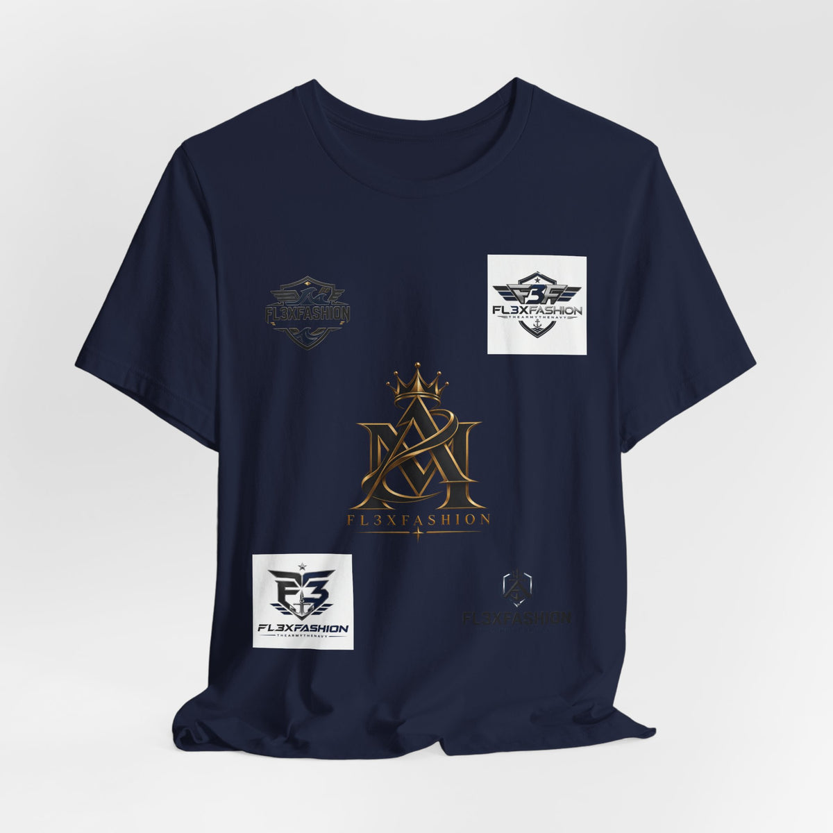 Flx3 Fashion Logo Tee — White Graphic Brand T-Shirt