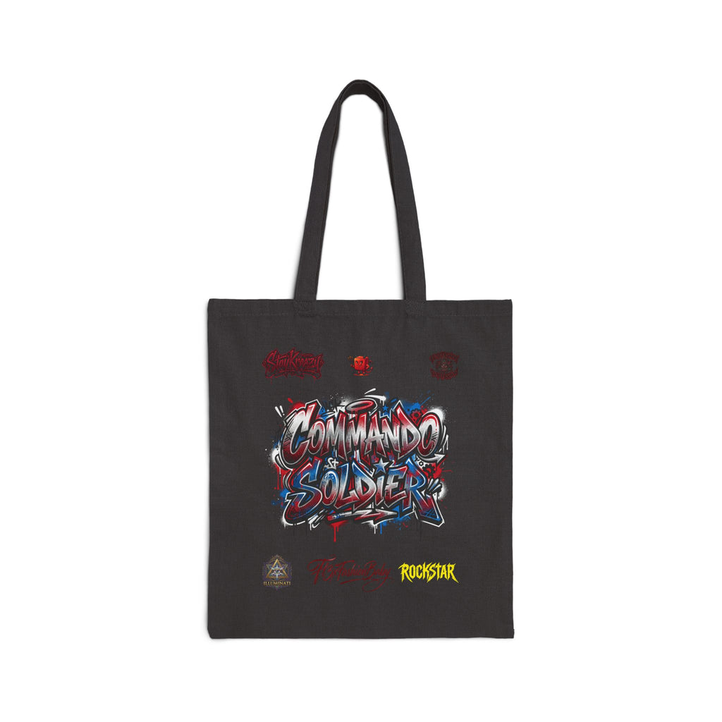 Commando Soldier Graffiti Cotton Tote