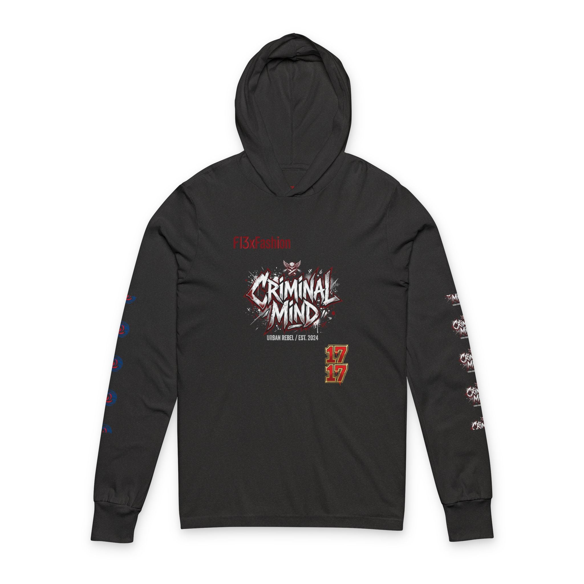 Criminal Mind Graphic Hooded Long-Sleeve Tee