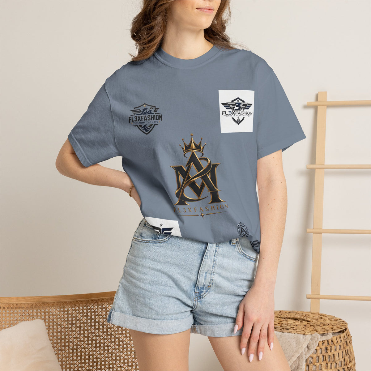 Graphic T-Shirt — Mythic Warrior Back Print with Crest Logos