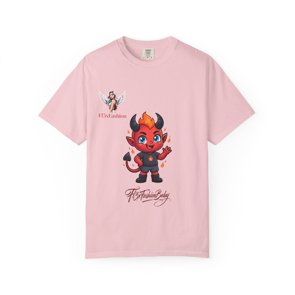 Devil Cartoon Graphic T-Shirt — Fiery Cute Demon Design