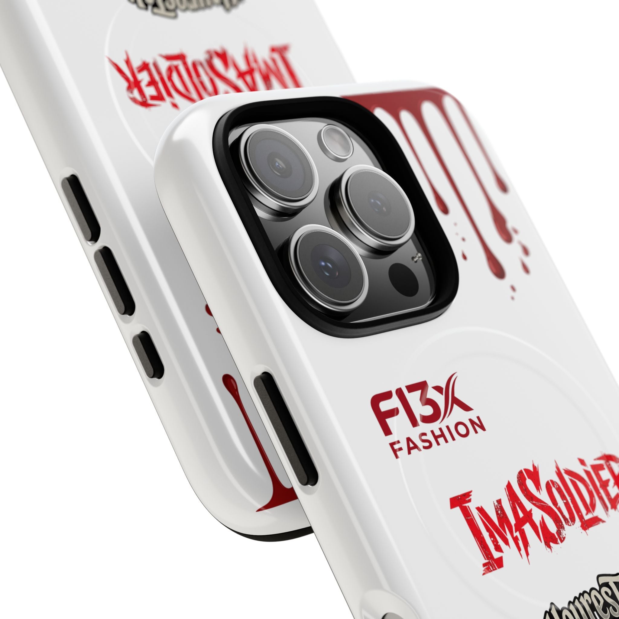 Tough Magnetic Phone Case — 'ImASoldier' Blood Drip Gaming Design