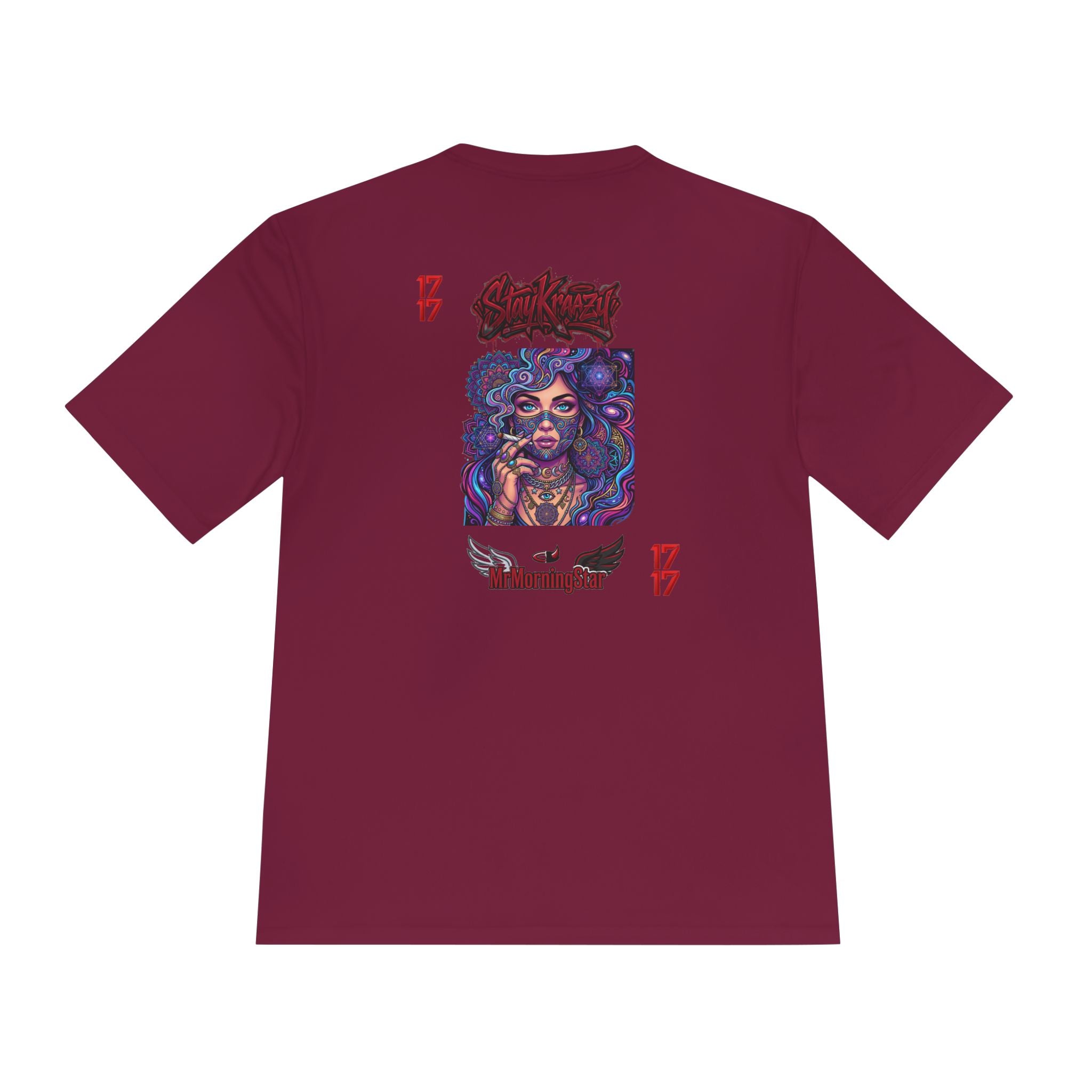 Psychedelic Woman Graphic Tee — Retro Cosmic Portrait Moisture‑Wicking Shirt