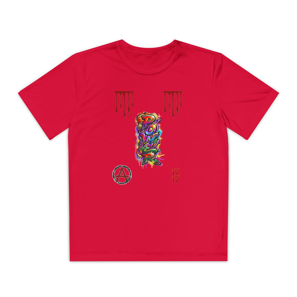 Youth Competitor Tee — Colorful Graffiti Anarchy Graphic T-Shirt