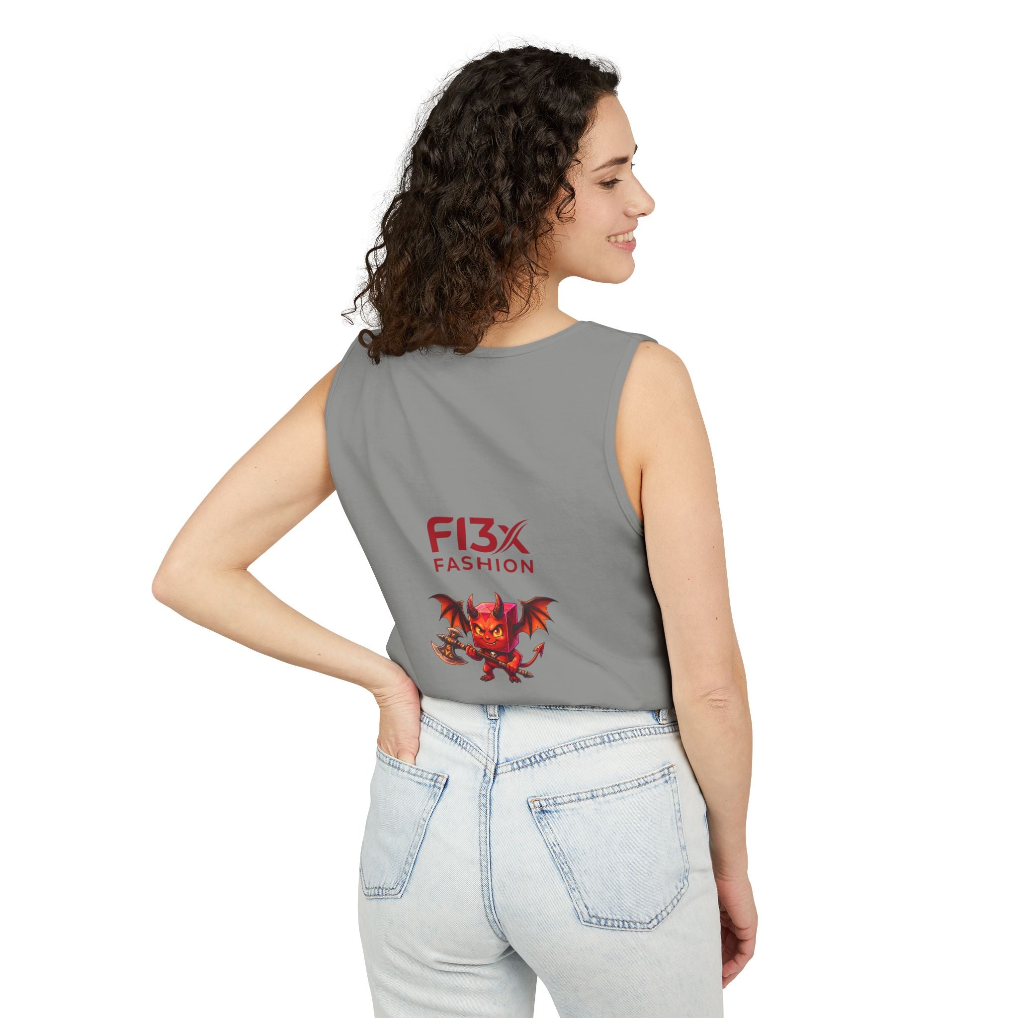 FL3X Fashion Graphic Tank Top — Neon Smiley & Devil Logo Streetwear