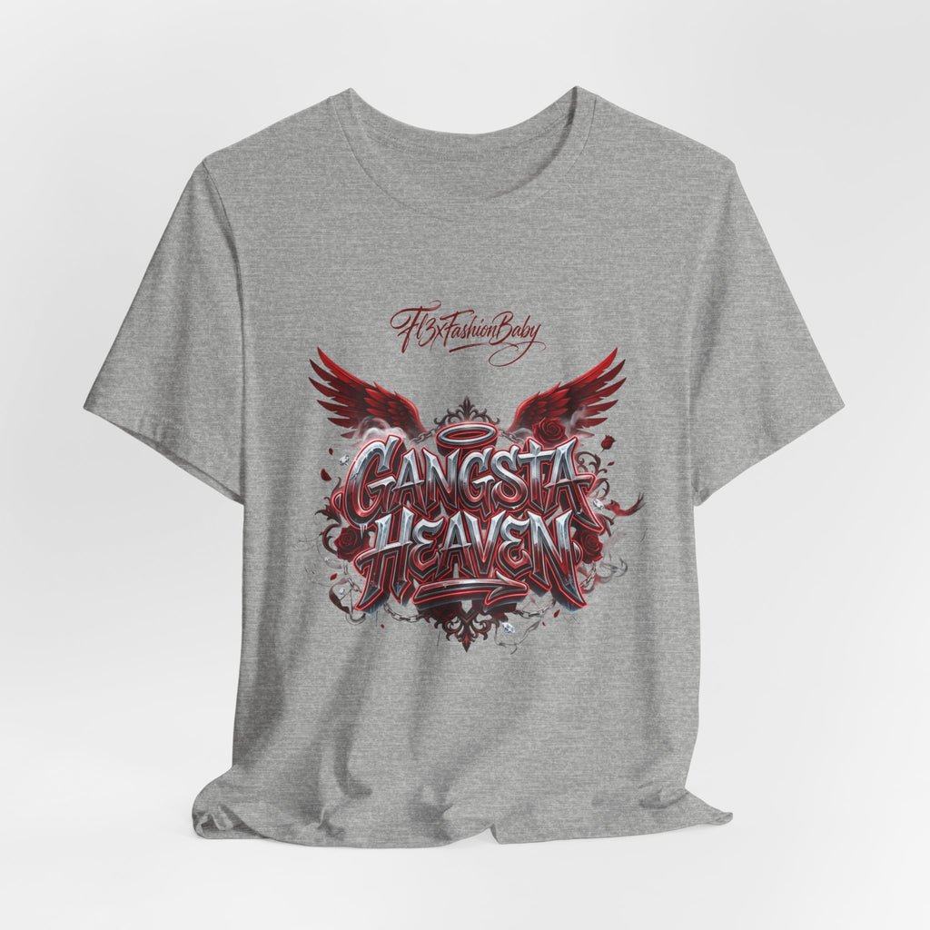 Gangsta Heaven Graphic Tee — Urban Winged Script T-Shirt
