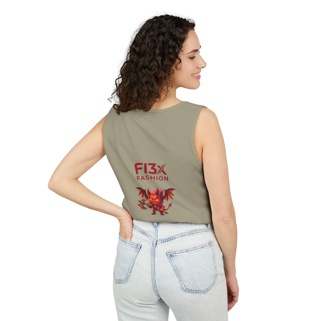 FL3X Fashion Graphic Tank Top — Neon Smiley & Devil Logo Streetwear