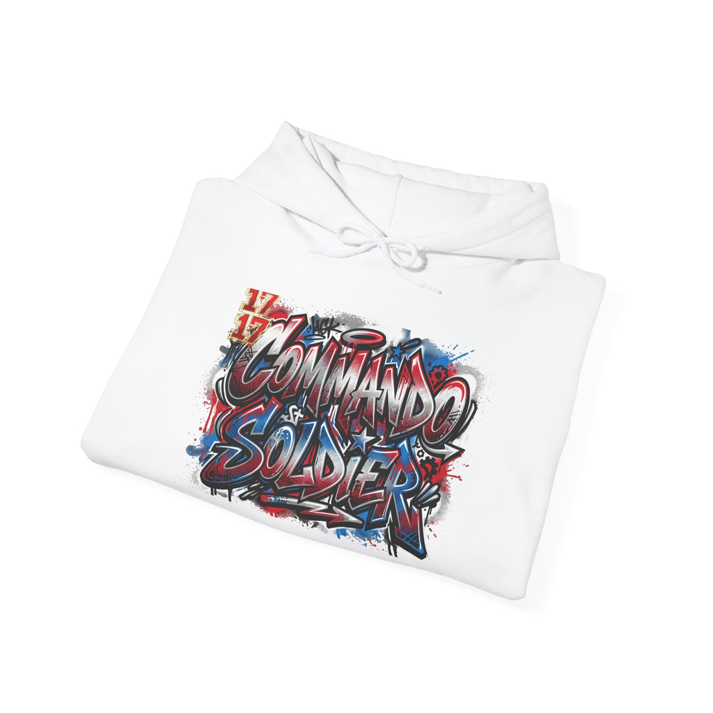 Commander Soldiers Hoodie — Urban Graffiti Military Tribute Sweatshirt