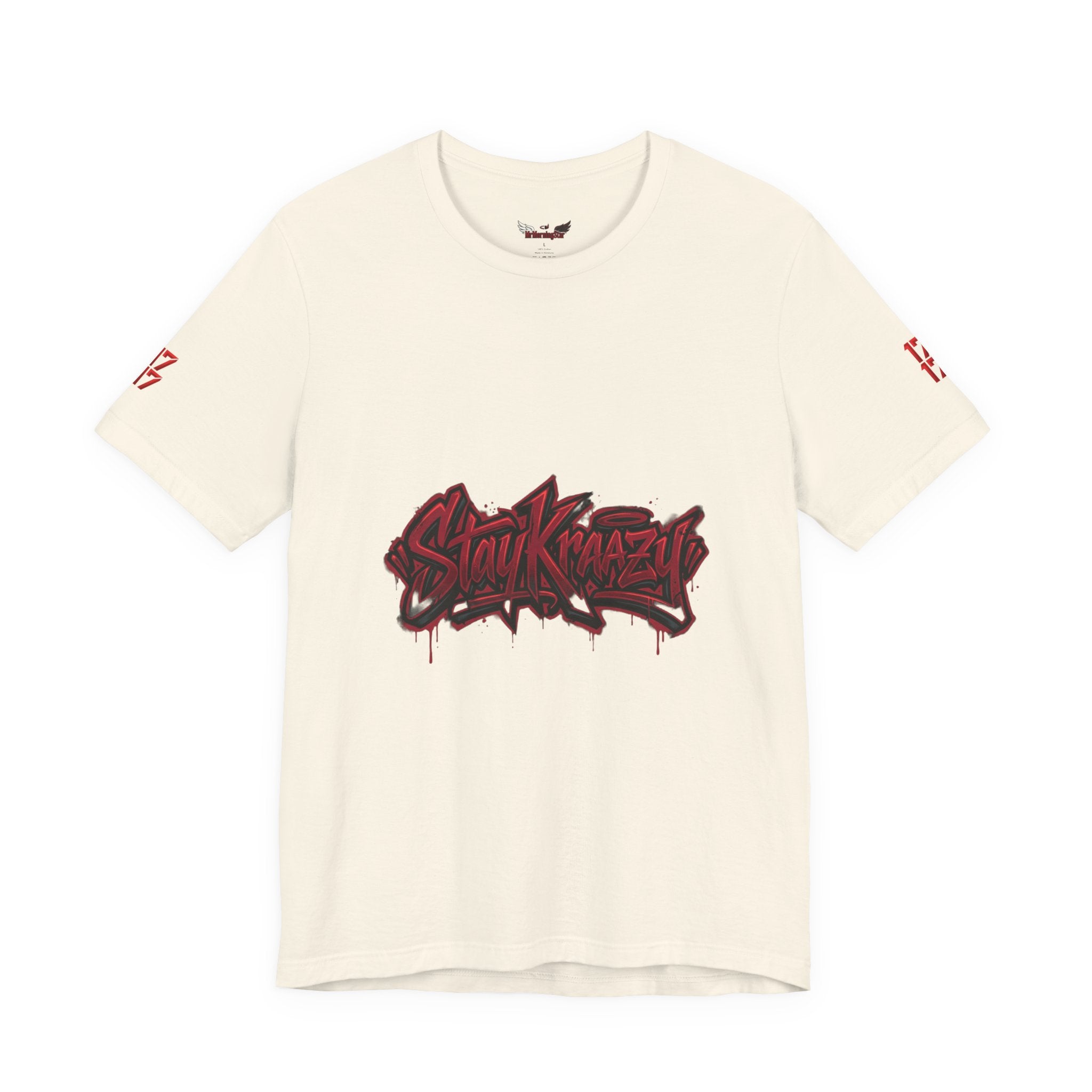 Stay Krazi Graffiti Tee — Red 17 Streetwear T‑Shirt