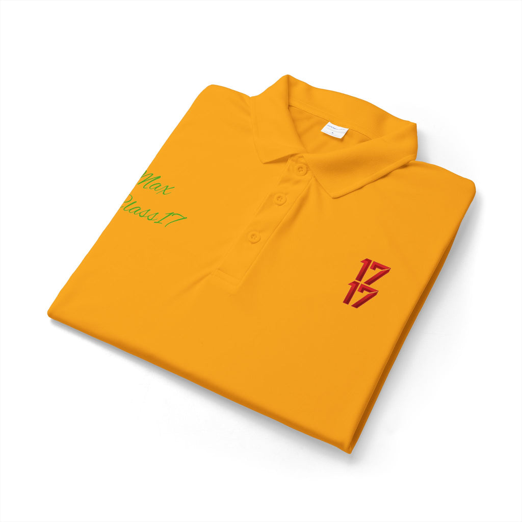 Embroidered 17/17 Polo Shirt with 'Max Crew!!' Accent