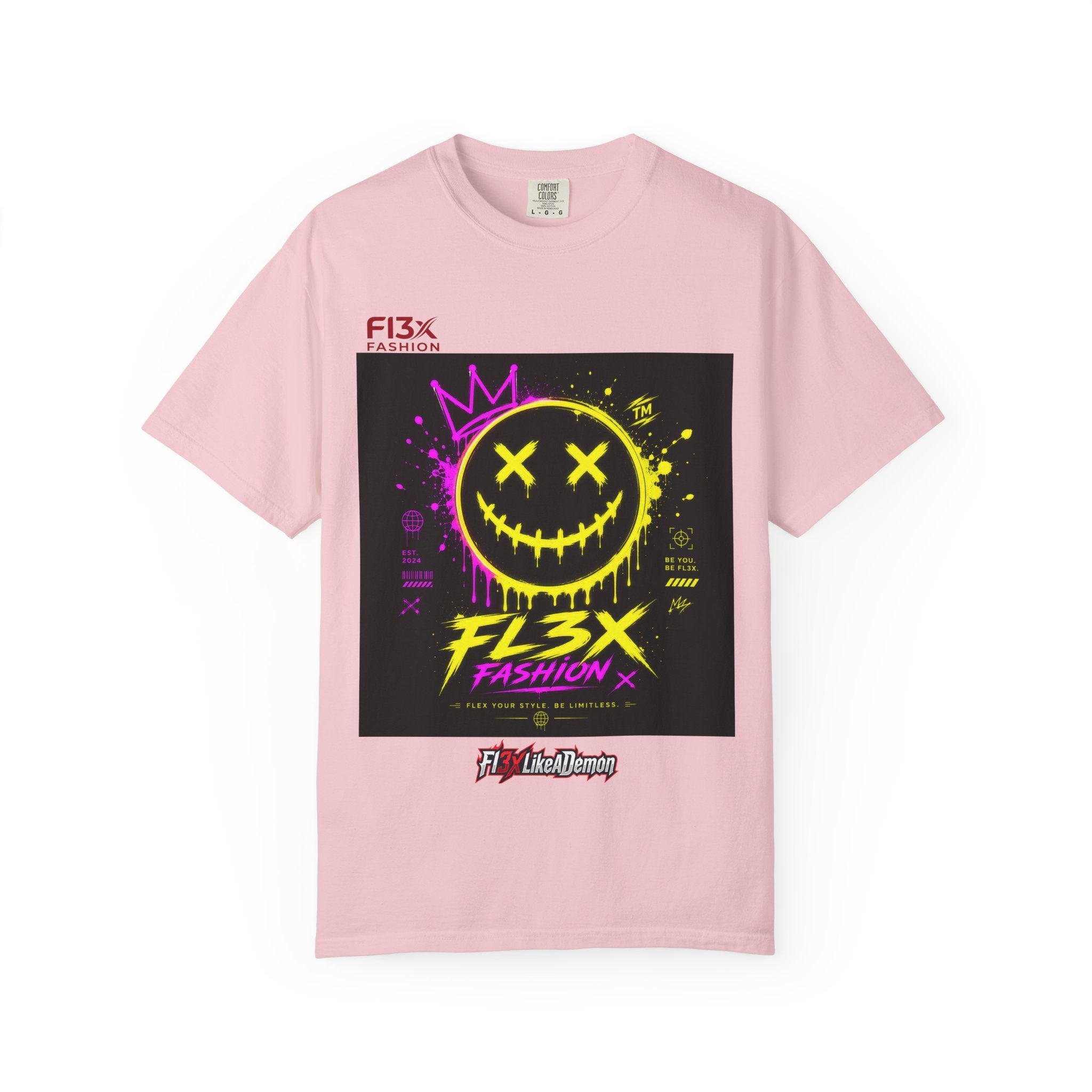 Graphic Tee — Neon Graffiti Smiley "FL3X Fashion"