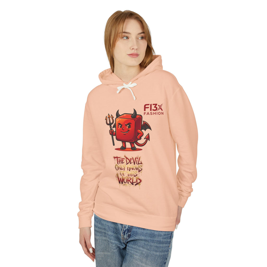 Devil Graphic Hoodie — "The Devil Only Knows of This World" Streetwear Sweatshirt