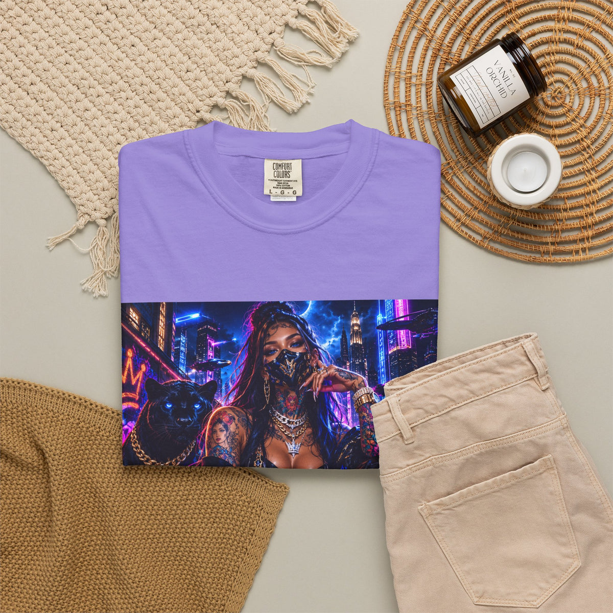 Cyberpunk Streetwear T-Shirt — "Fl3x Fashion Omertà" Graphic