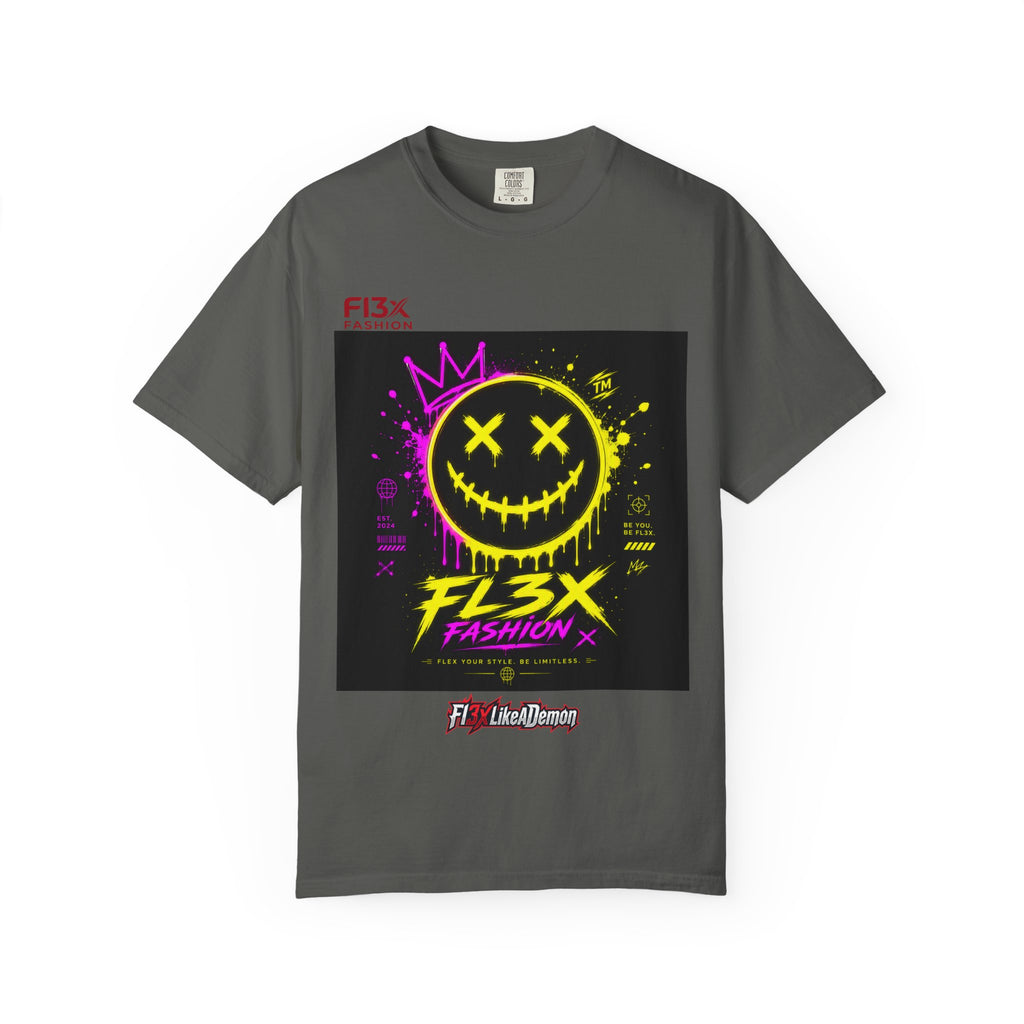 Graphic Tee — Neon Graffiti Smiley "FL3X Fashion"