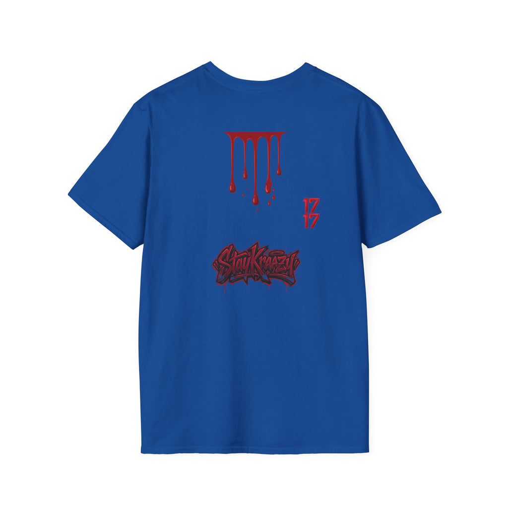 Graphic T-Shirt — Dripping Blood & 17/17 Snake Design