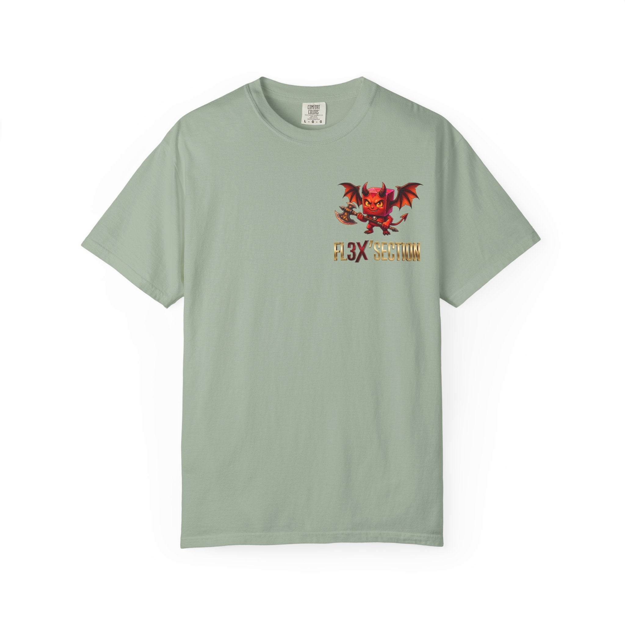 Devil Mascot T-Shirt — 'F13X Fashion' Graphic Tee (Front Chest & Back Print)