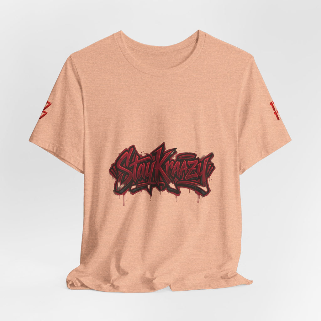 Stay Krazi Graffiti Tee — Red 17 Streetwear T‑Shirt