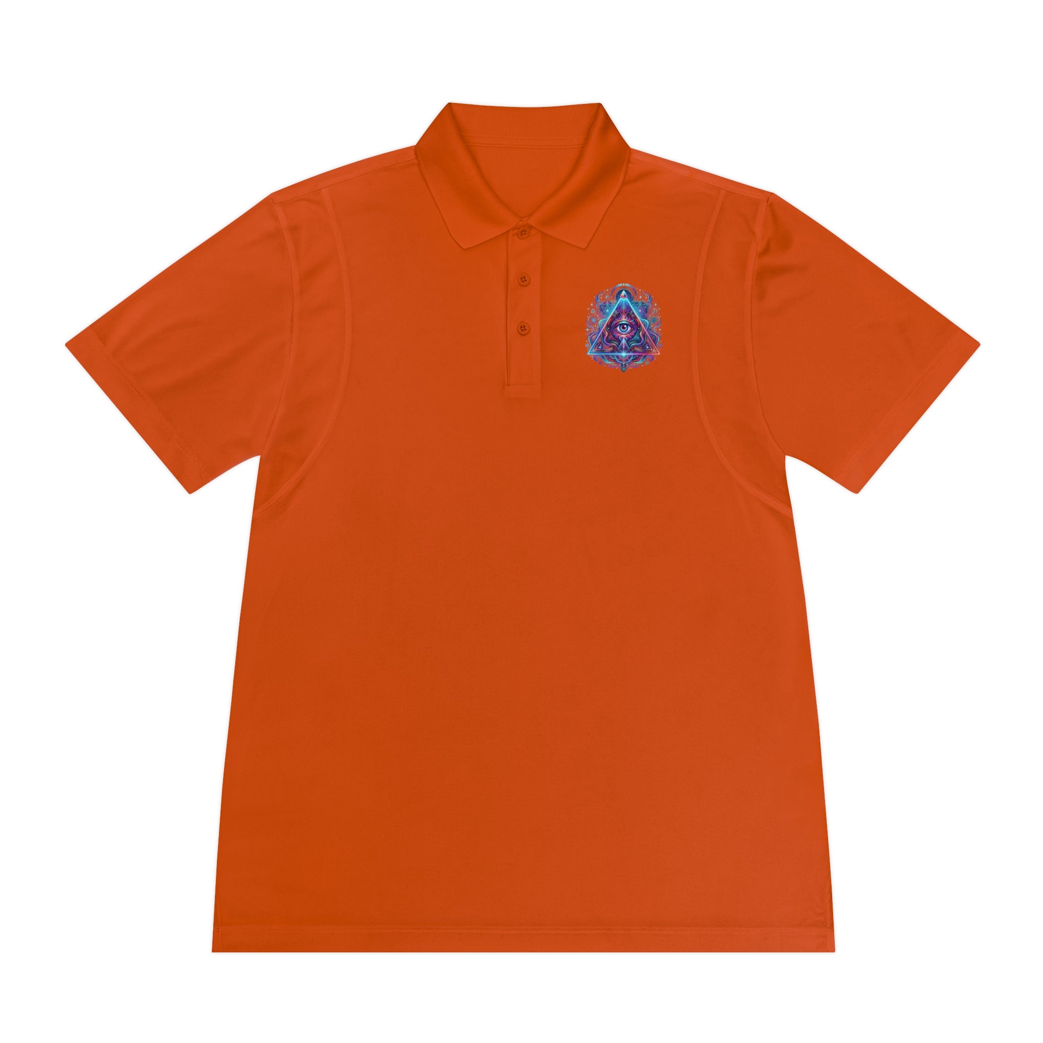 Men's Polo Shirt — Mystic All-Seeing Eye Triangle Design with 17/17 Accent