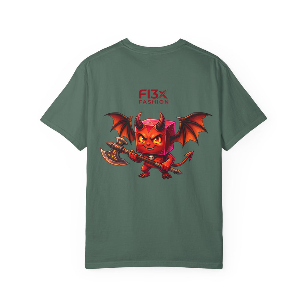 Devil Mascot T-Shirt — 'F13X Fashion' Graphic Tee (Front Chest & Back Print)