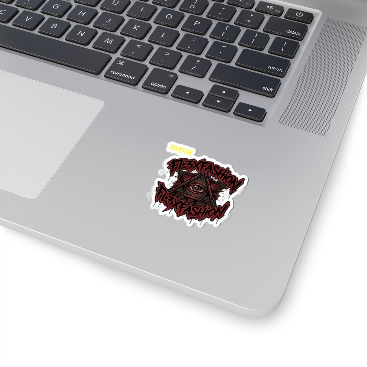 Kiss-Cut Sticker — Gothic Eye Pyramid 'FL3XFASHION' Graphic Sticker (Laptop, Skateboard)