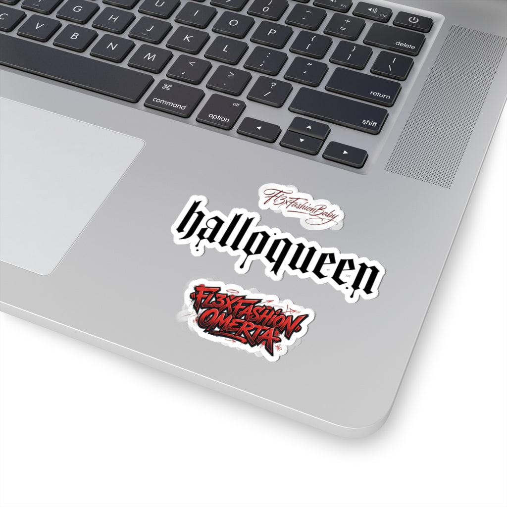 Halloween Gothic "halloqueen" Kiss-Cut Sticker Pack — 3-Piece Laptop Decal Set