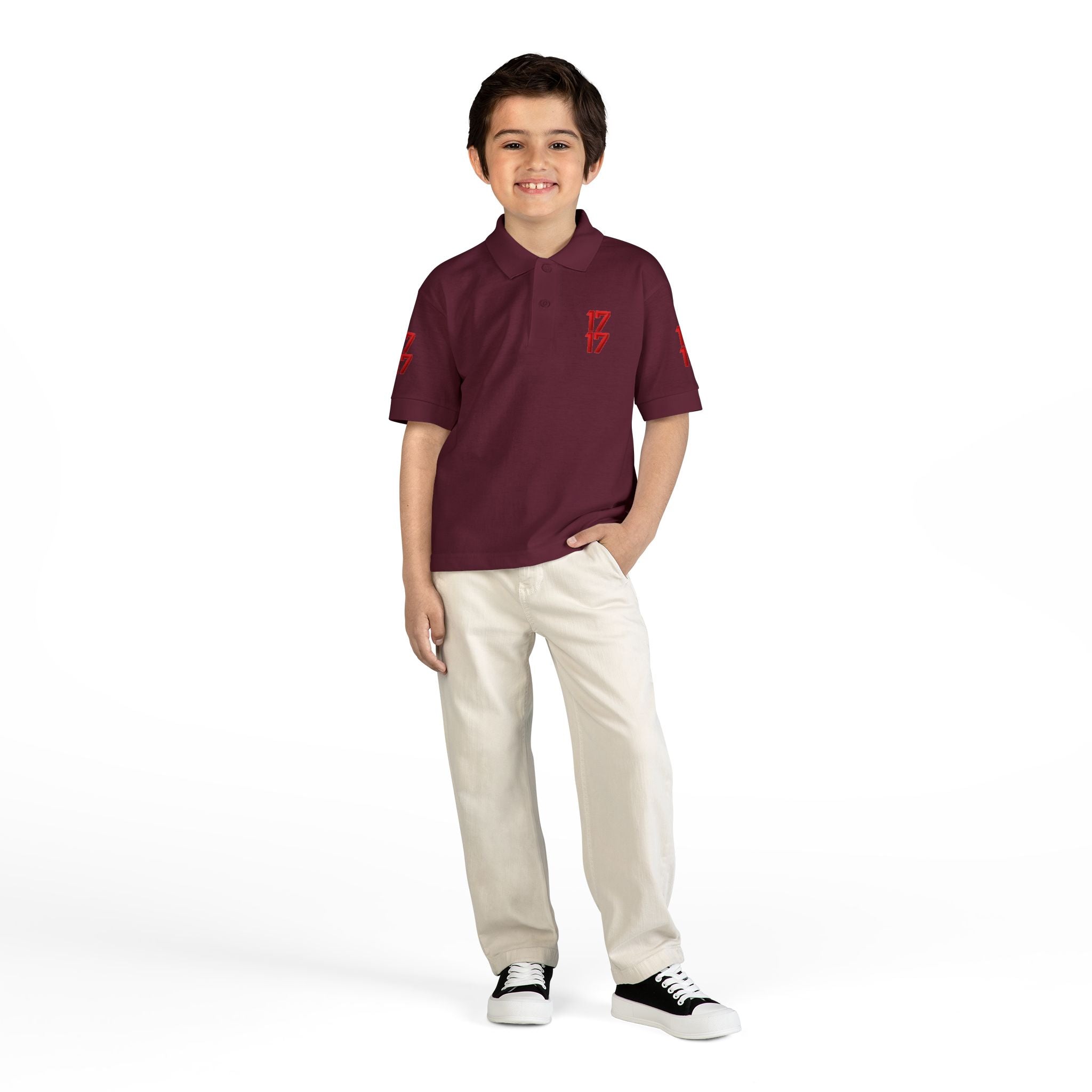 Youth Polo — Red 17 Graphic School Spirit Polo