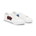Low Top Sneakers — White Graffiti Heart & Colorful Skull Design