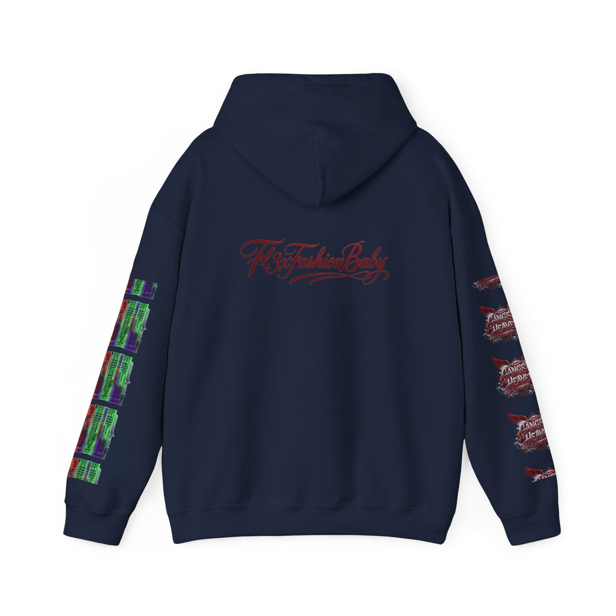 Midnight Run Hoodie — Graphic Streetwear Pullover with Sleeve Prints