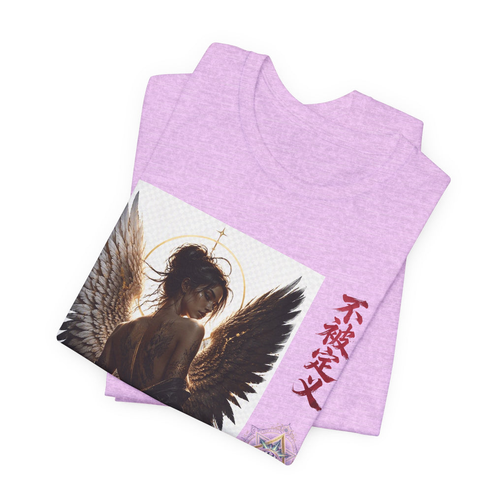 Angel Wings Graphic Tee — '不被定义' Asian-Inspired Dark Angel T-Shirt