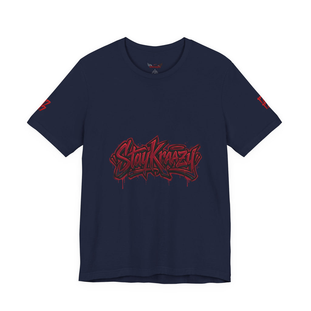 Stay Krazi Graffiti Tee — Red 17 Streetwear T‑Shirt