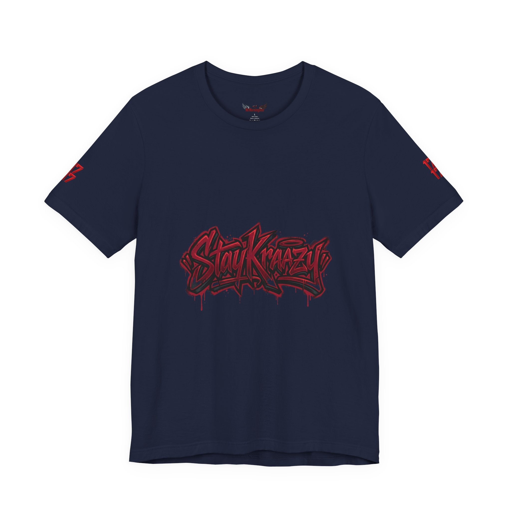 Stay Krazi Graffiti Tee — Red 17 Streetwear T‑Shirt