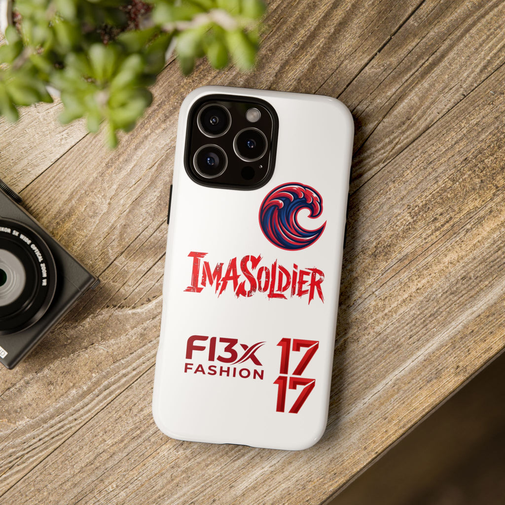 Phone Case — 'ImaSoldier' Red Wave Protective Hard Case