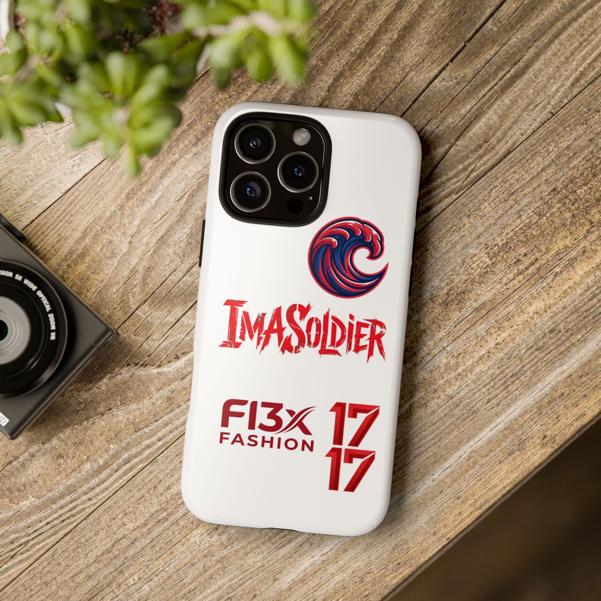 Phone Case — 'ImaSoldier' Red Wave Protective Hard Case