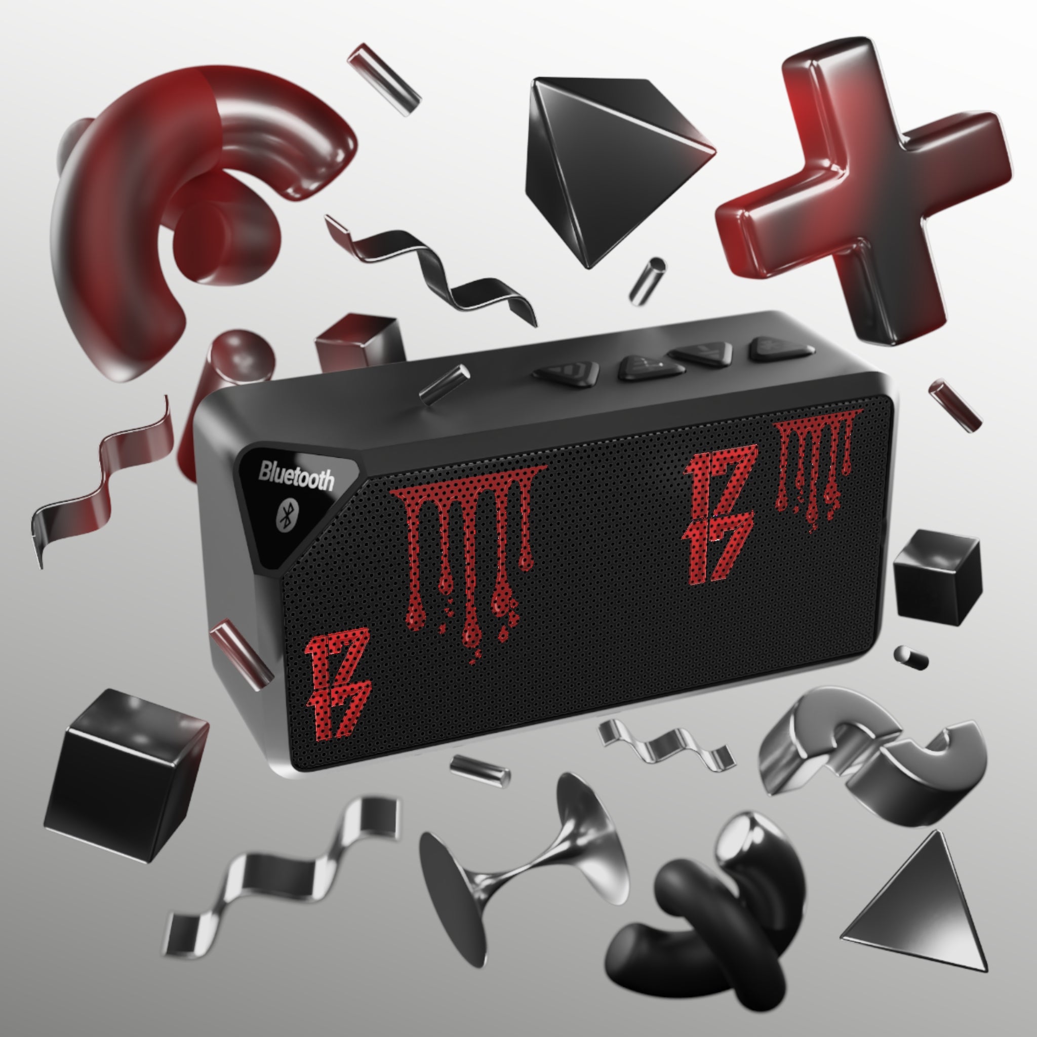 Bluetooth Speaker — Red Drip Graphic