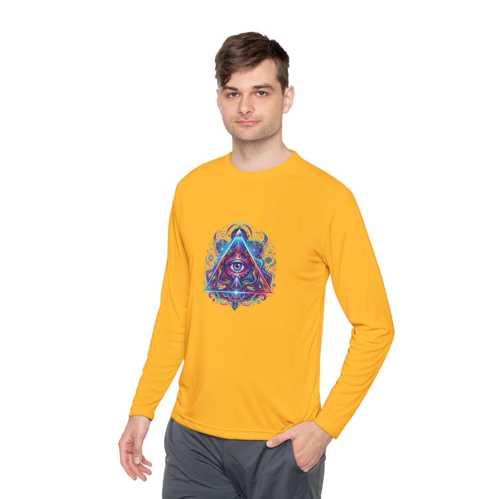 All-Seeing Eye Triangle Long Sleeve Tee — Psychedelic Mystic Graphic Shirt