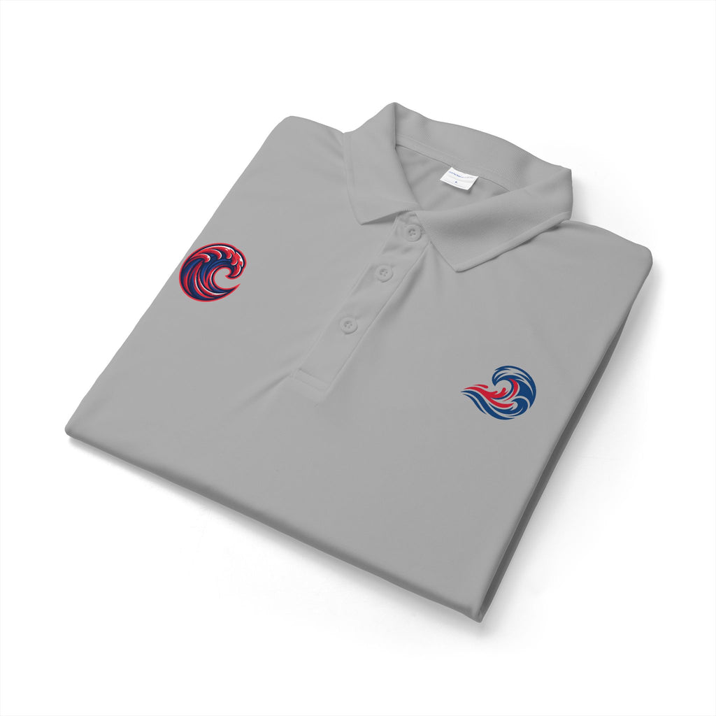 Embroidered Wave Logo Polo Shirt — Breathable Performance Golf & Work Polo