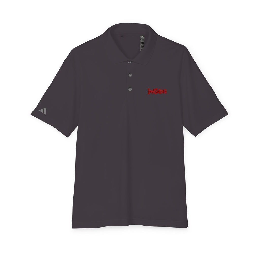 White Performance Polo — 'I Am Sober' Embroidered Chest Design