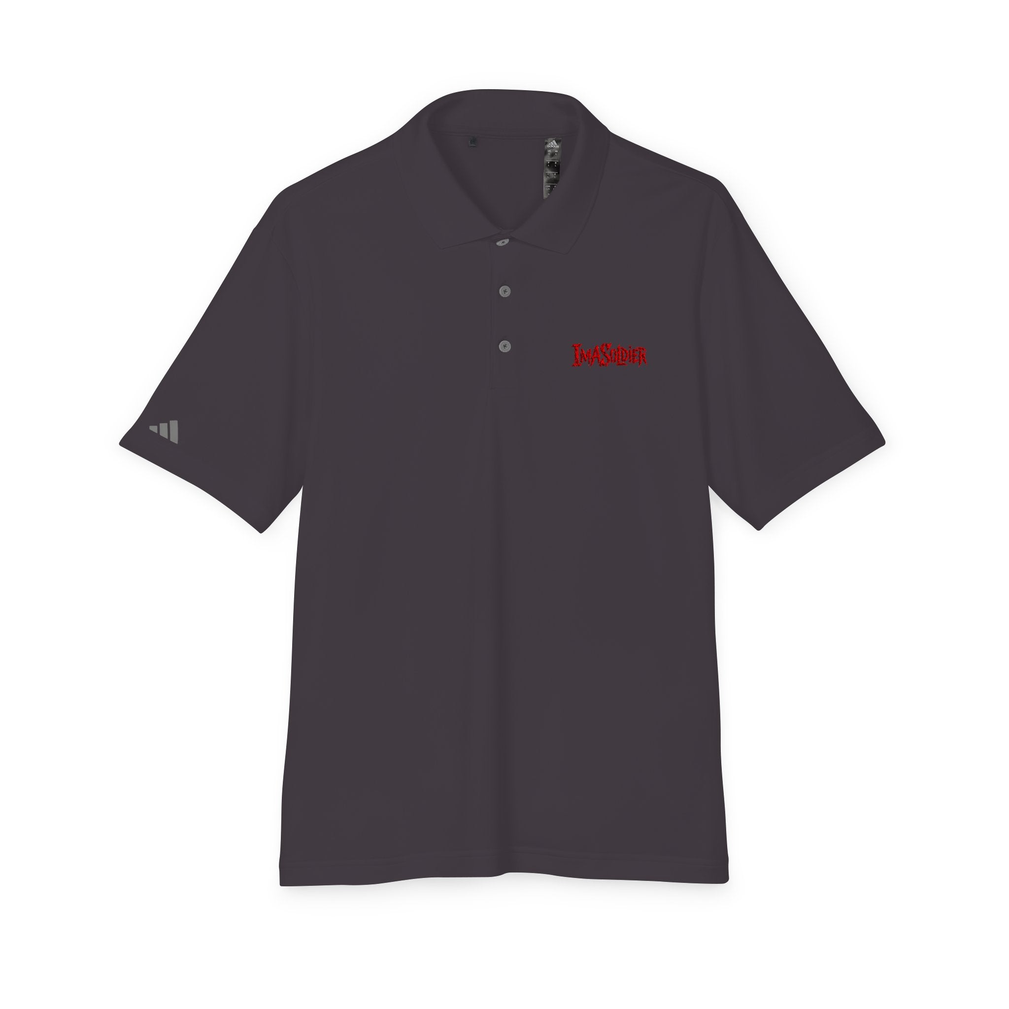 White Performance Polo — 'I Am Sober' Embroidered Chest Design