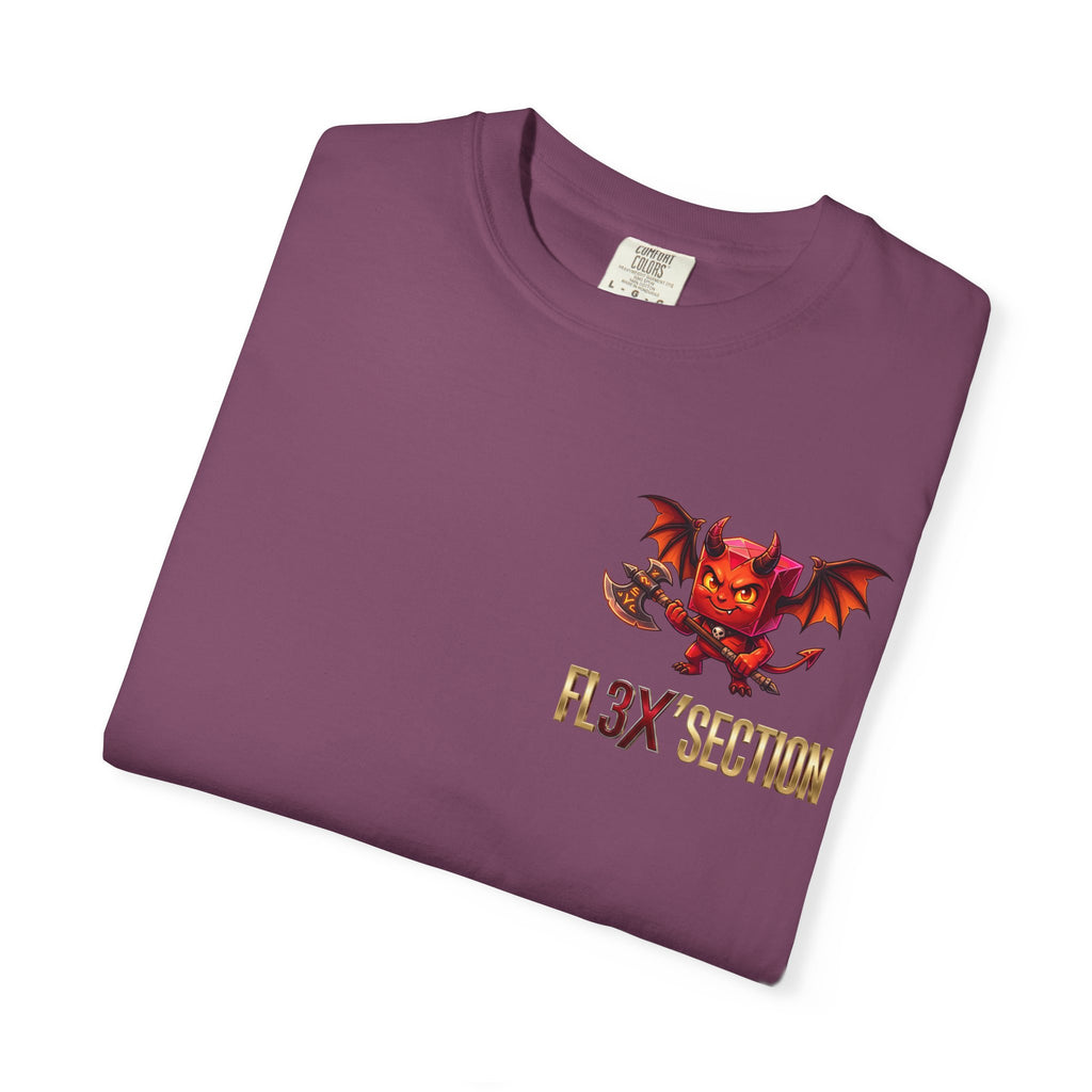 Devil Mascot T-Shirt — 'F13X Fashion' Graphic Tee (Front Chest & Back Print)