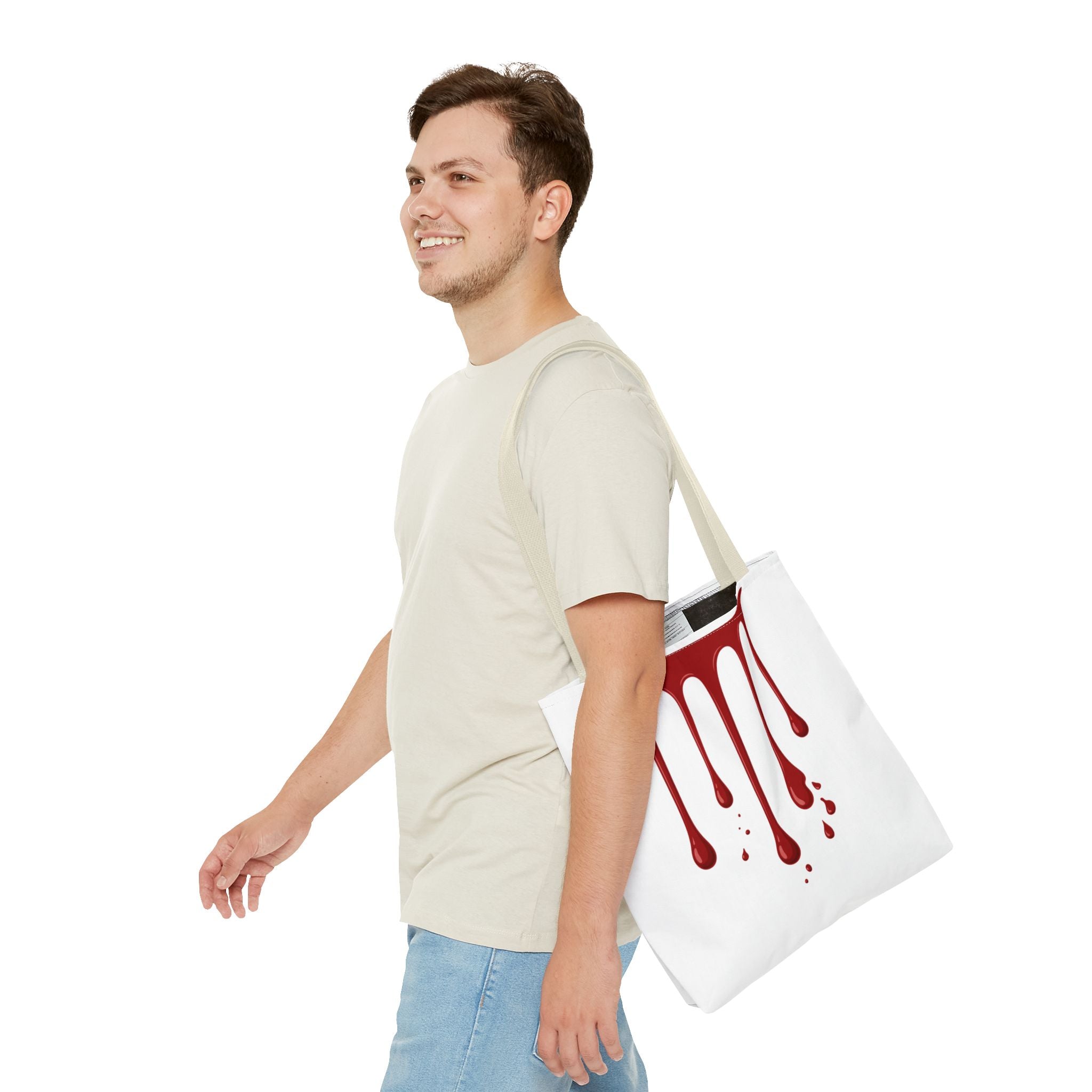 Dripping Blood Graphic Tote Bag — Red Horror Aesthetic Tote