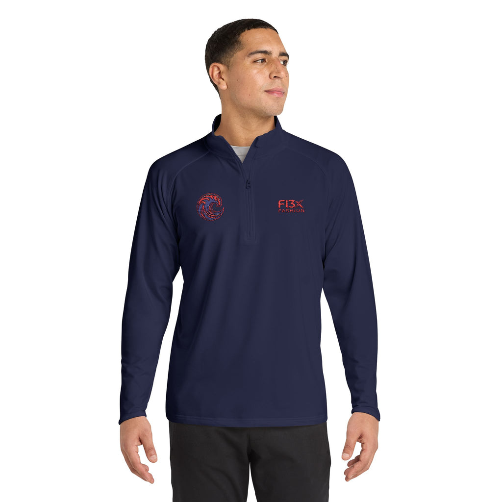 Embroidered Men's Quarter-Zip Pullover — FISX Racing Logo